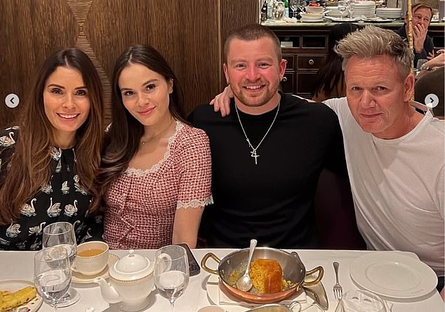 The former Olympic swimmer and Strictly contestant with Holly and her parents, Tana and Gordon Ramsay