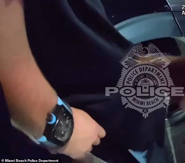 The influencer could be heard pleading with officers to protect his $2.8million watch even as they pulled suspected narcotics from his pockets