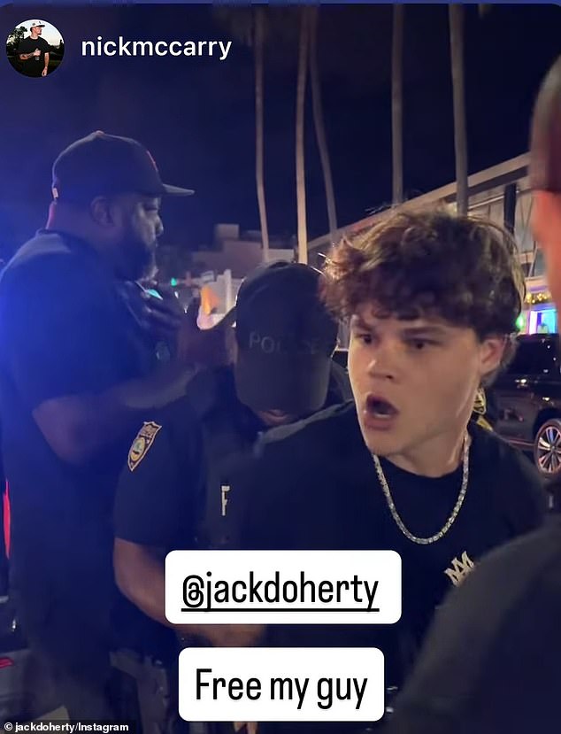 As officers move to remove the watch during his arrest, Doherty tells officers they can't unclasp it and that it must be slid off gently so it wouldn't get scratched