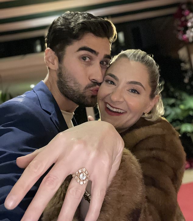 However, the monogamous couple (pictured after their engagement), from LA, who started dating in 2017 before tying the knot in 2024, have insisted they feel 'fully satisfied' in their relationship - and are even having a baby 'the old fashioned way' after 'making love'