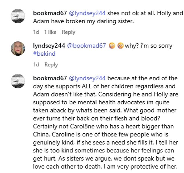 Louise threw herself wholeheartedly into the conversation about the feud