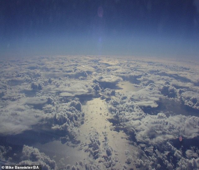 Pictured, the curvature of Earth as seen from Concorde, which flew at a maximum altitude of 60,000 feet (11 miles)