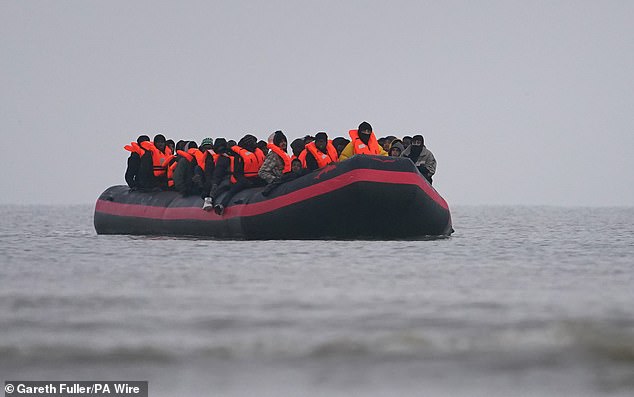 The Cabinet minister said she recognised illegal immigration is causing 'huge divides' in the UK and voiced concerns that the public might demand the total scrapping of the asylum system without changes. Pictured, a small boat crossing the Channel earlier this month