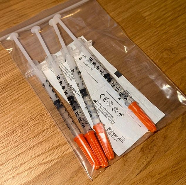 The beautician, Debbie Andrews, who operates out of a home salon in an annex, handed us over the Mounjaro 'starter kit' (pictured) and declared: 'It's absolutely brilliant'