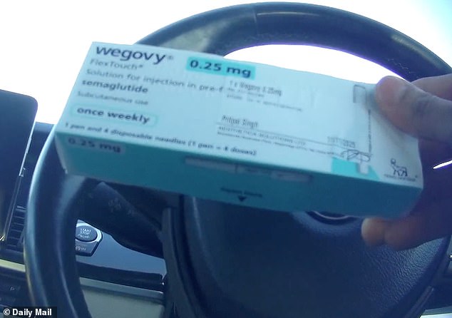 Without ever meeting or even speaking to her, we were able to simply collect a four-week supply of Wegovy (pictured) - a brand of semaglutide - for £170