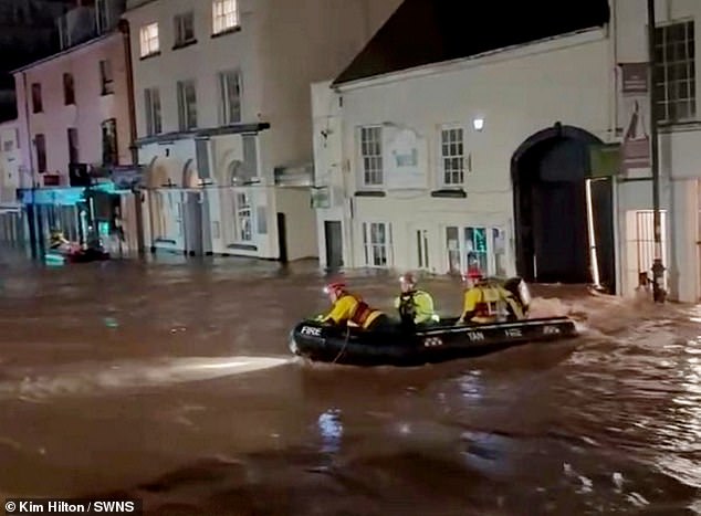 There were dramatic scenes over the weekend as the River Monnow broke its banks