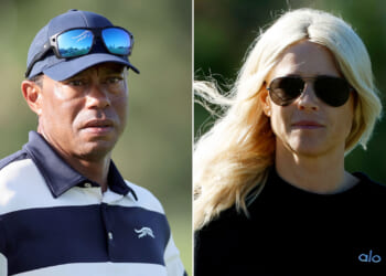 Tiger Woods seen in deep conversation with ex-wife Elin Nordegren as pair support golfer son Charlie, 16