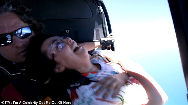While Kelly is visibly taken-aback by the revelation, she and the other stars are quickly thrown into the challenge, with Shona dropping out of the chopper to face a long fall to the ground