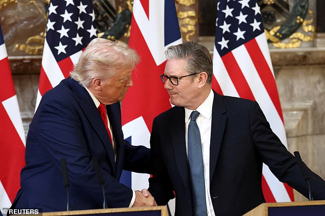 On Saturday Mr Trump promised in an interview with GB News to raise the issue with Keir Starmer (file image)