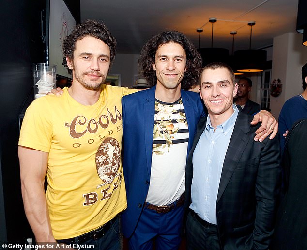 Tom Franco, 45, is an actor like his famous brothers James and Dave, and had a small role in 2017 film The Disaster Artist, in which his siblings starred as leads (pictured in 2016)