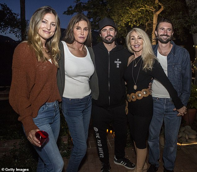 Caitlyn Jenner pictured with her daughter Cassandra, sons Brody and Brandon and ex-wife Linda Thompson in 2019