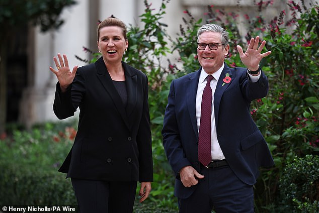 Keir Starmer and his Danish counterpart in London last month. Starmer's government is looking to replicate Denmark's immigration success