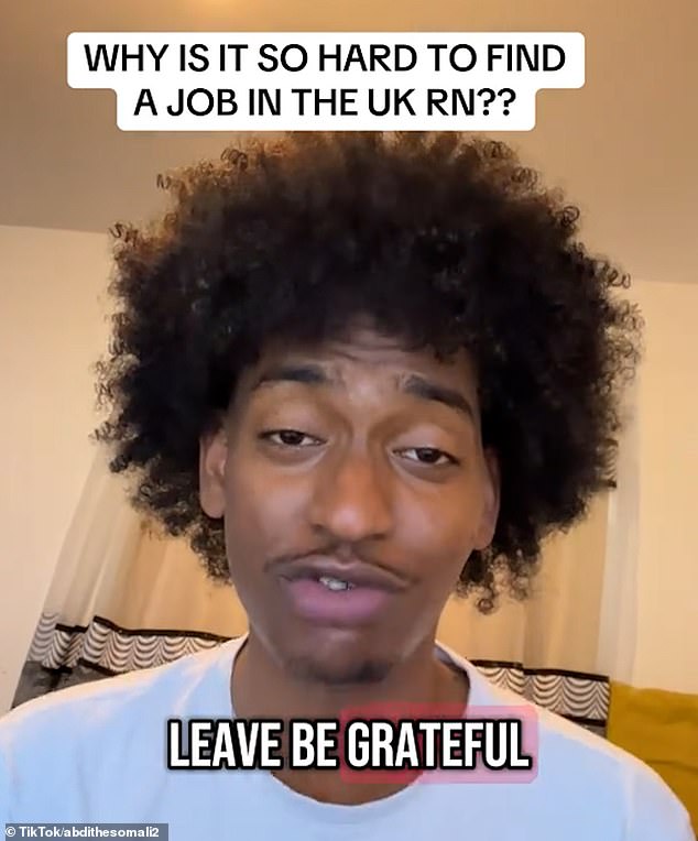 Mr Somali urged those with a job not to quit, but to be grateful just for being in employment