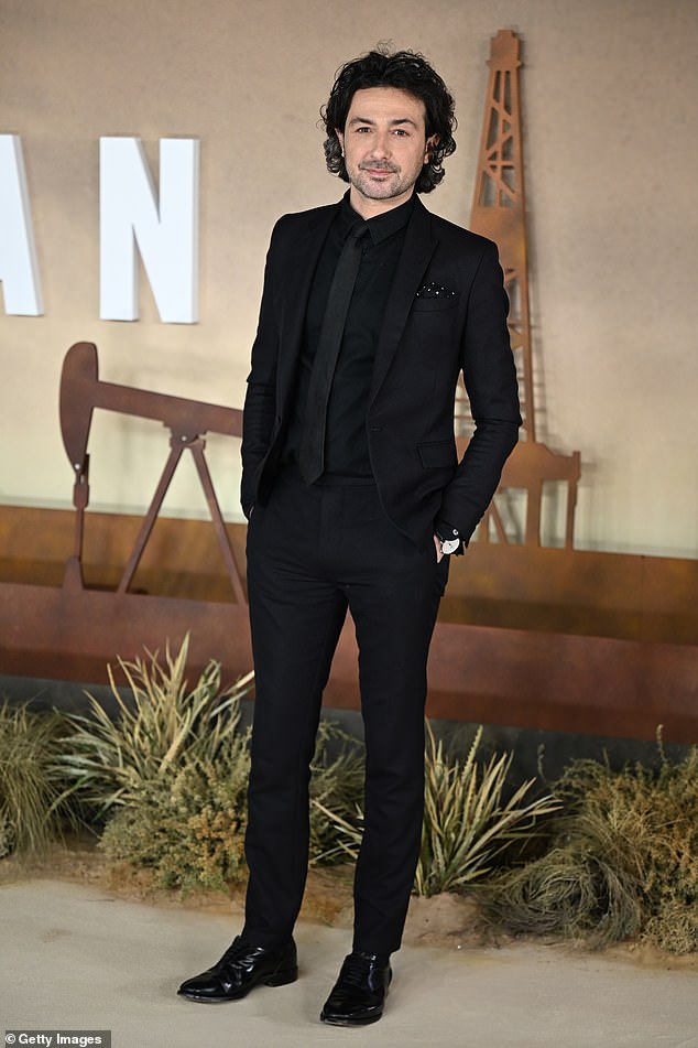 TV presenter Alex Zane also made an appearance, wearing an all-black suit and tie look with a polka dot handkerchief