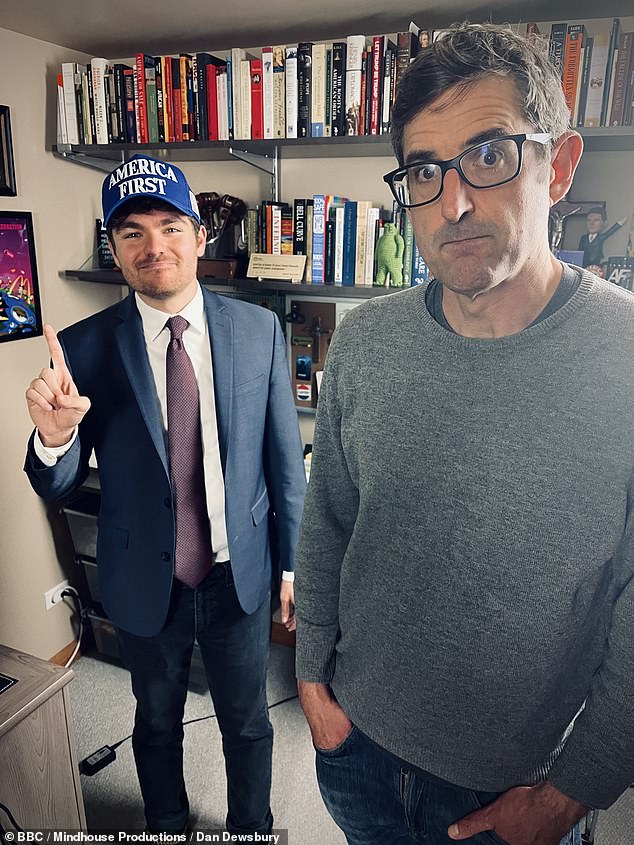 Fuentes filming with Louis Theroux for his Forbidden America documentary, which explored the impact of the internet and social media on controversial corners of American society
