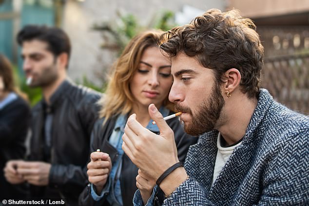 A 2019 study published in the Clinical Epigenetics journal found that smoking increased the epigenetic age of lung tissue by an average of 4.3 years (stock image)
