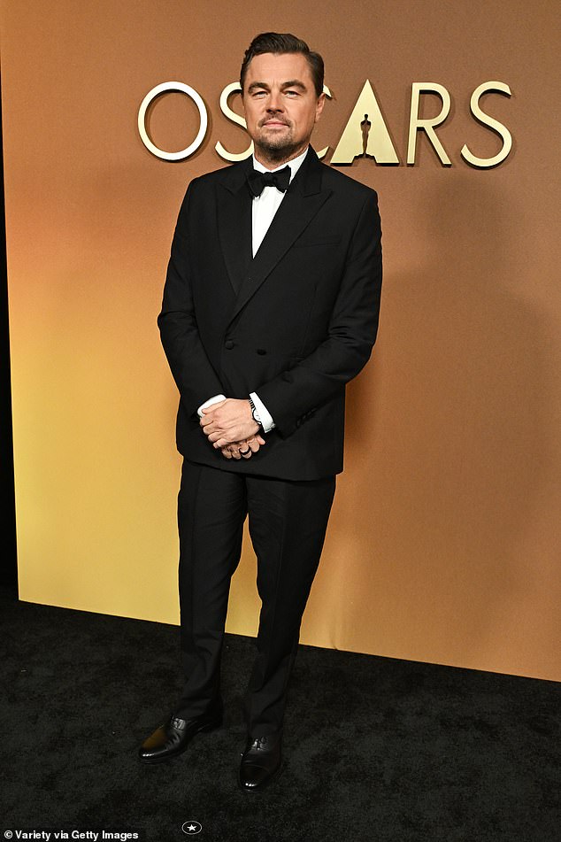 Leonardo DiCaprio, 51, looked handsome as ever in a black suit