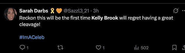 Viewers of the show raced to X sharing their thoughts, with some opting this could be the occasion where Kelly might 'regret having a great cleavage'