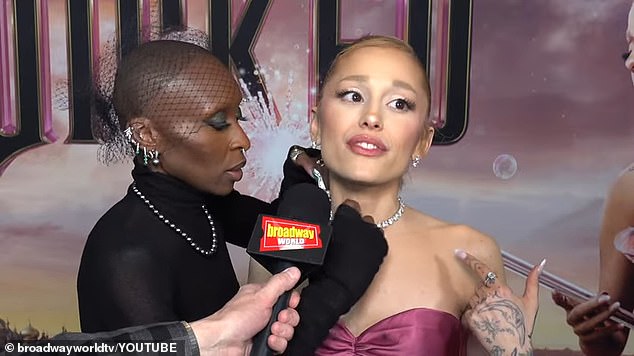 A resurfaced video, taken during their promotional tour of the first Wicked film, shows Erivo stopping an interview to adjust Grande's diamond necklace for a prolonged period of time