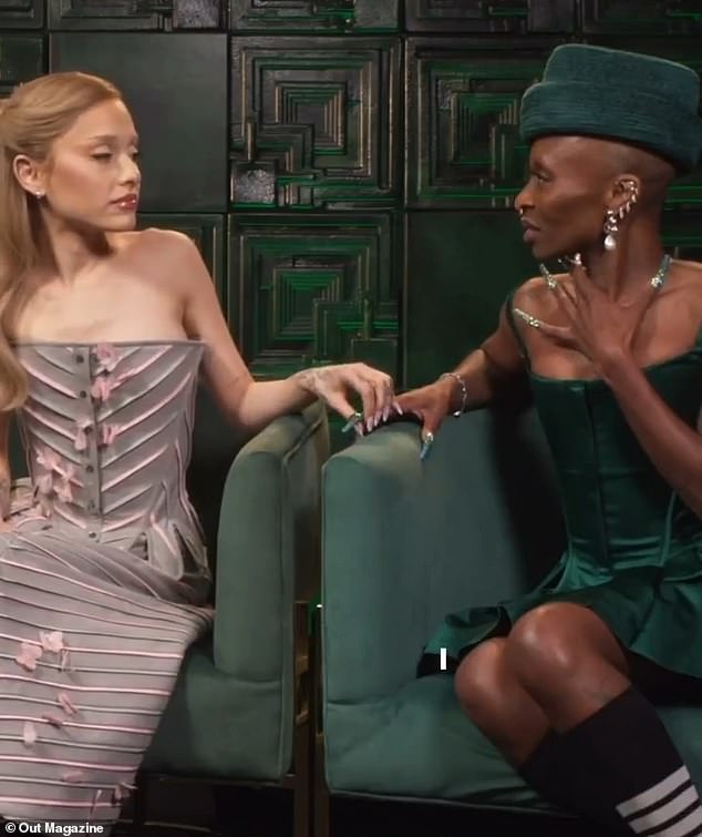 One of last year's most memorable interview highlights with Grande and Erivo was when the hitmaker clasped her co-star's index finger during an emotional moment