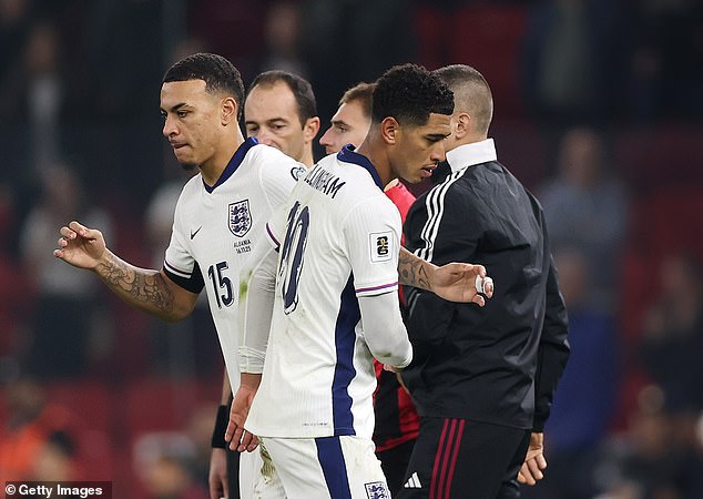 But Bellingham was visibly unimpressed after being hooked for Aston Villa star Morgan Rogers