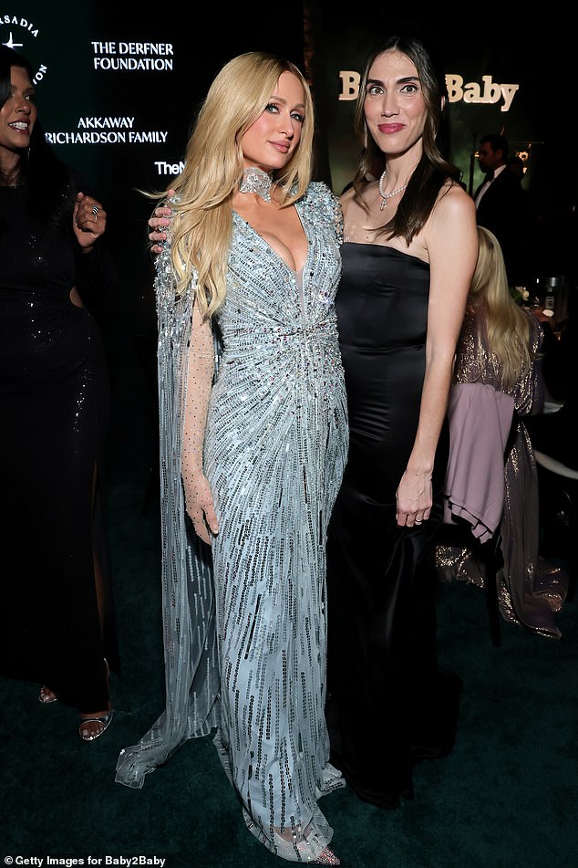 Some fans believe Paris only wore the dress because Kris' party was Bond themed and Kate wore it to the Bond premiere  which created a link - pictured in it at the Baby2Baby event