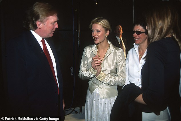Hilton, now 44, was apparently just 19 when she was spotted by Maxwell at a party, who reportedly told friends she had set her sights on the teen for Epstein (pictured 2000)