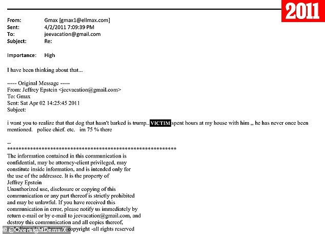 One of the emails described Trump as the 'dog that hasn't barked'