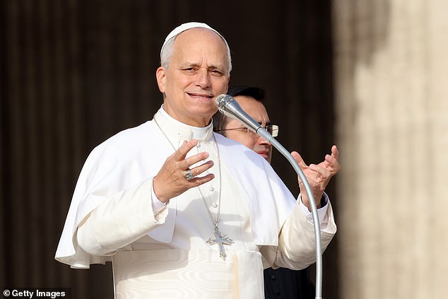 Pope Leo XIV greets faithful and pilgrims gathered in St. Peter's Square before a Mass on the Jubilee of the Poor on Sunday in Vatican City, Vatican. Mass and Lunch with the Holy Father, was organized by the Dicastery for the Service of Charity at Paul VI Hall