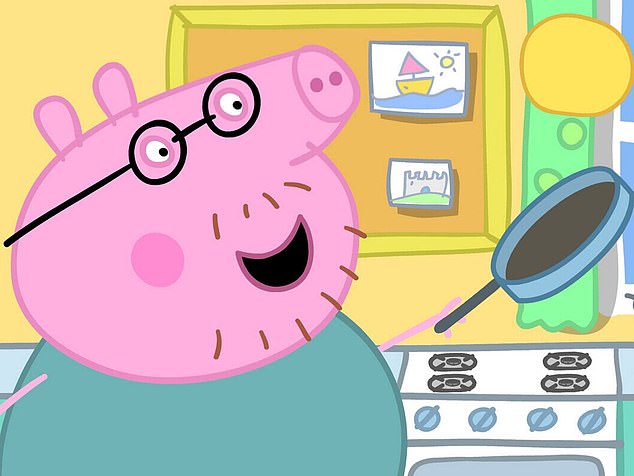 Daddy Pig is portrayed as childish and stupid, and often finds himself body shamed for laughs