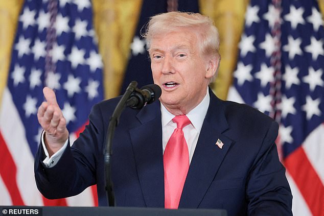 FILE PHOTO: U.S. President Donald Trump speaks on the day he is set to sign an executive order on "Fostering the Future" in the East Room of the White House, in Washington, D.C., U.S., November 13, 2025. REUTERS/Jonathan Ernst/File Photo