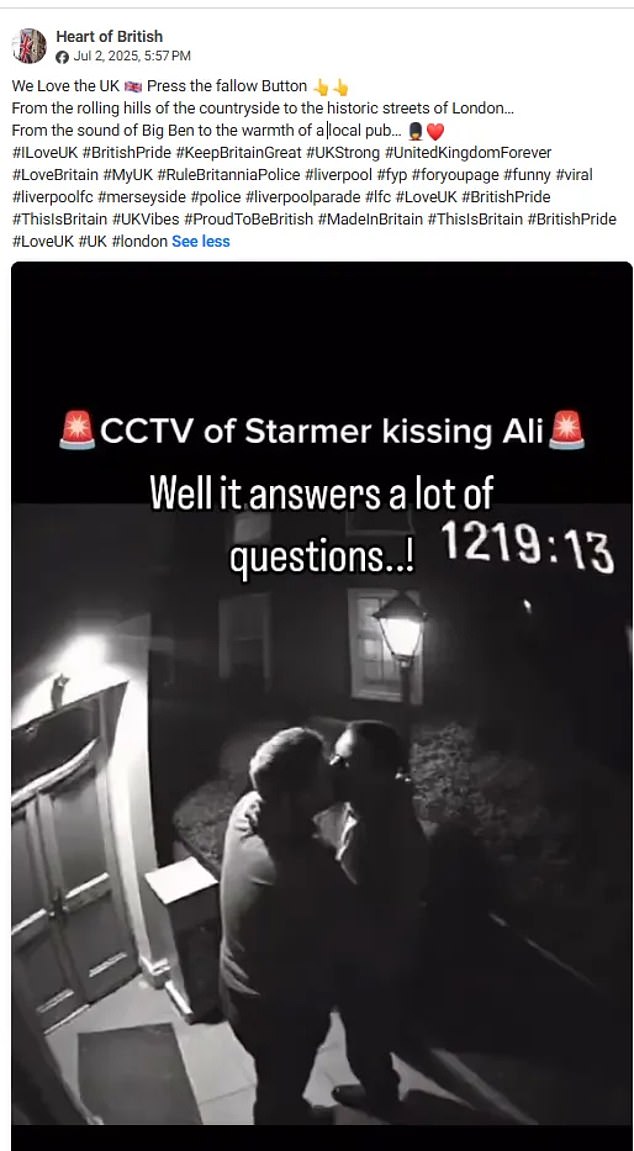 One page published a fake video of Sir Keir Starmer kissing Labour Party donor Lord Alli