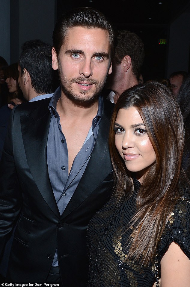 Kourtney Kardashian was said to have passed the 'curse' onto Scott Disick, 42, who she dated on and off between 2006 and 2015 (pictured in 2012)