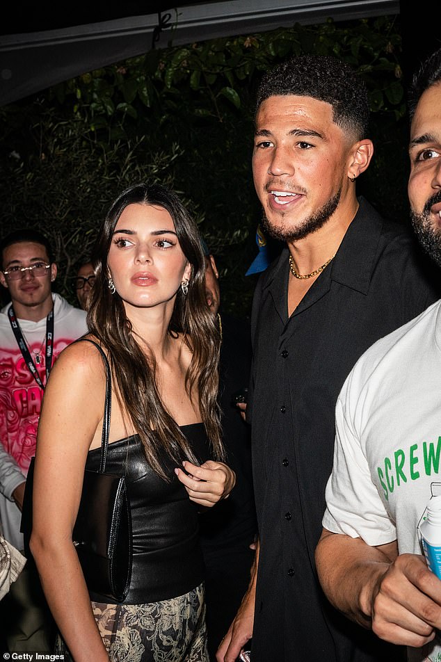 Kendall Jenner has also been accused of passing on the 'curse' when she dated basketball player Devin Booker, 28, between 2020 and 2022 (pictured in 2022)