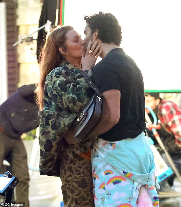 At one moment, he utters the word 'sexy' while looking in Lively's direction, and although his legal team insists the comment was 'entirely unremarkable,' the clip shows several crew members seemingly exchanging quick, uncomfortable glances (pictured on set last year)