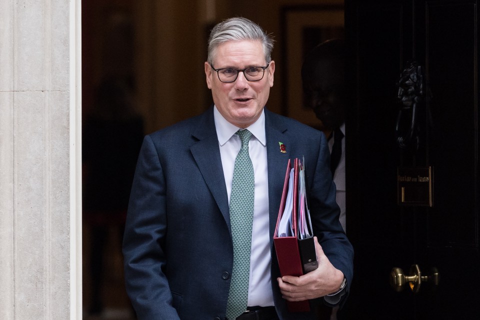 Keir Starmer leaving 10 Downing Street for PMQs.