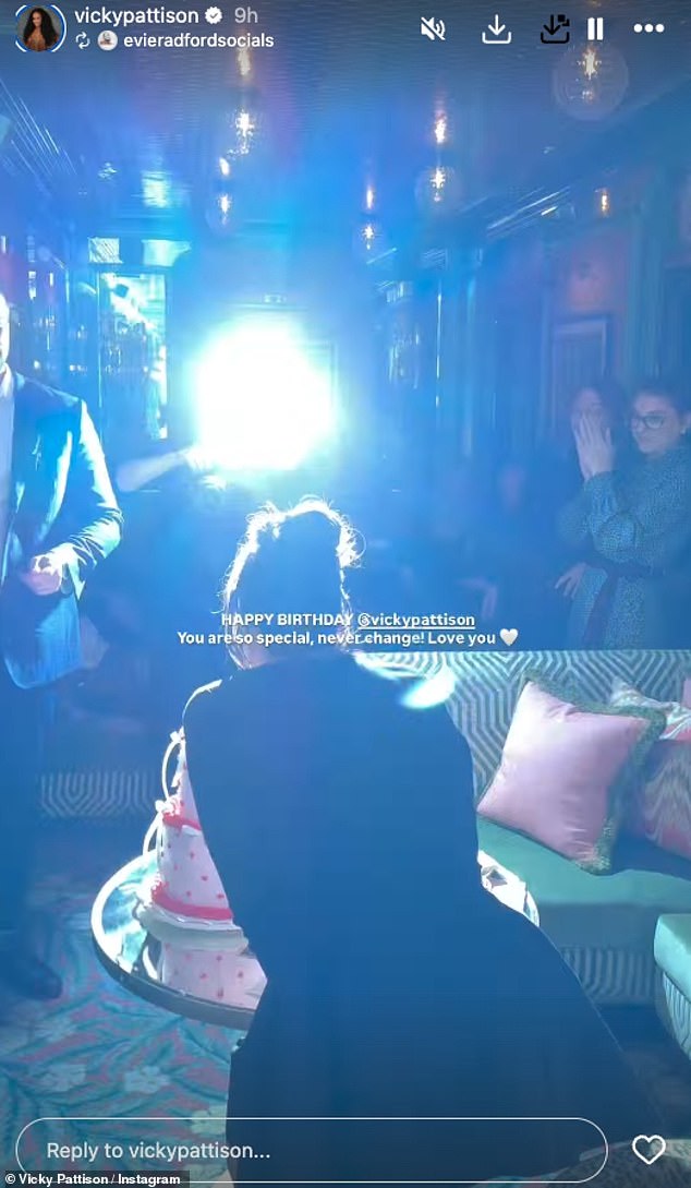 After celebrating her birthday this weekend Vicky posted a clip of herself celebrating with pals at a swanky bash