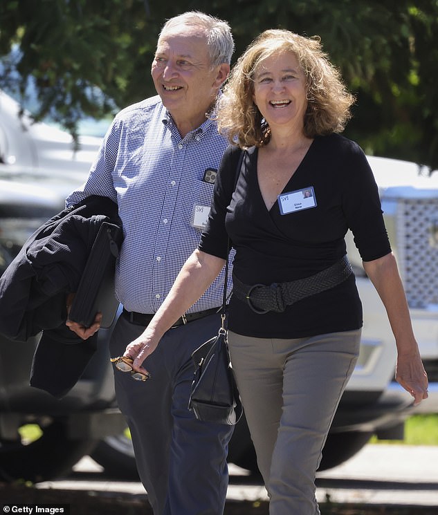 Summers Summers is married to Elisa New, who is a professor emerita of American Literature at Harvard. They are pictured walking together during the Allen & Company Sun Valley Conference in 2022