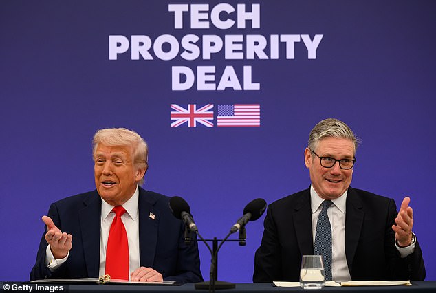Trump and Sir Keir Starmer announce an agreement between the two countries as they hold a press conference at Chequers in England on September 18