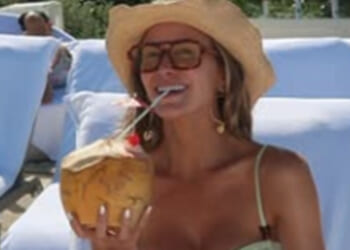 Brooks Koepka's wife Jena Sims stuns in pistachio bikini as she enjoys vacation with US golf icon husband