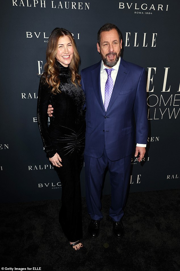 He was joined by wife Jackie Sandler, 51