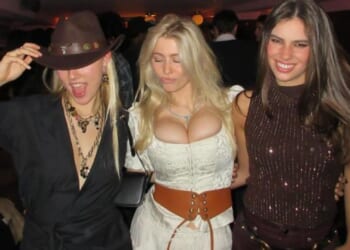 Nepo baby, 21, looks just like her supermodel mum as she parties with pals