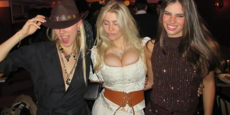 Nepo baby, 21, looks just like her supermodel mum as she parties with pals