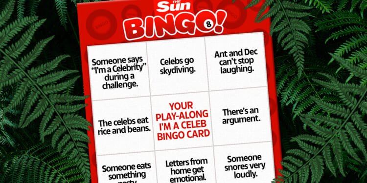 Fancy a game of I’m a Celebrity… Get Me Out Of Here play-along bingo?