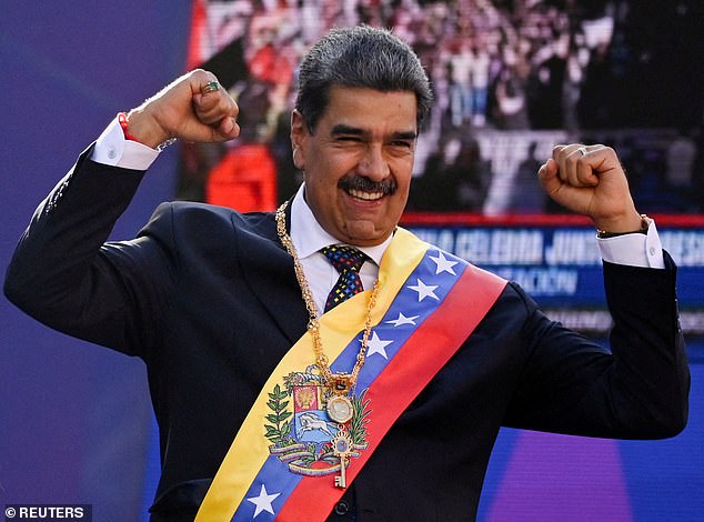Venezuelan dictator Nicolás Maduro (pictured) has begged for peace in recent days, but Trump is determined on eliminating what so-called 'narco terrorists' and halting the flow of drugs