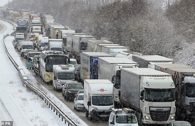 The 'Beast from the East' in 2018 caused extreme weather, including on the M20 in Kent
