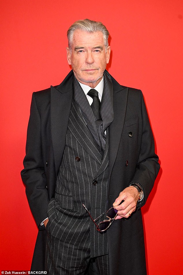 Pierce proved he was a pro on the red carpet as he posed for the cameras