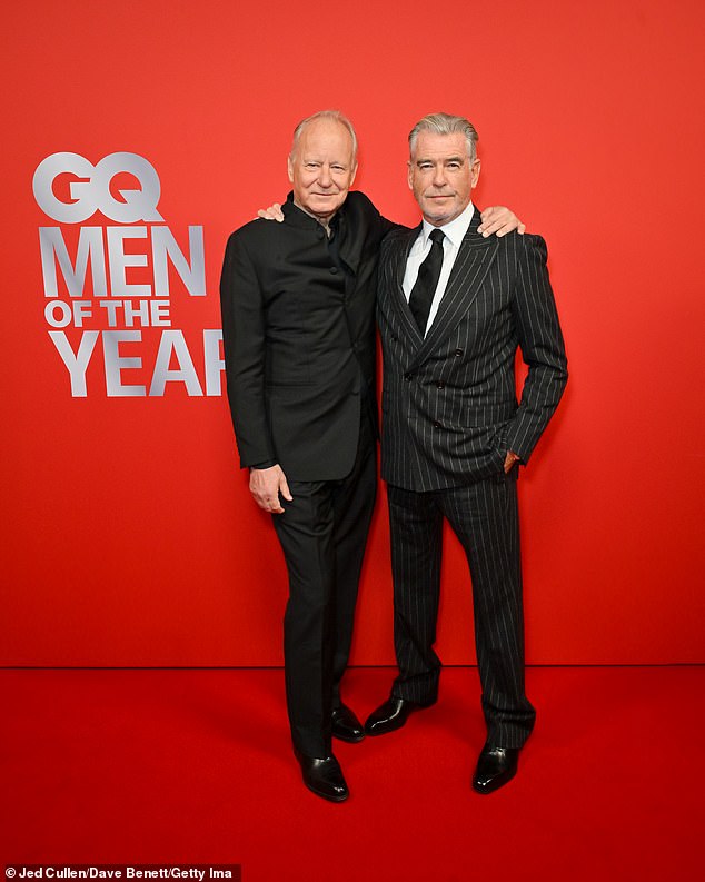 Stellan Skarsgard joined Pierce for a photo