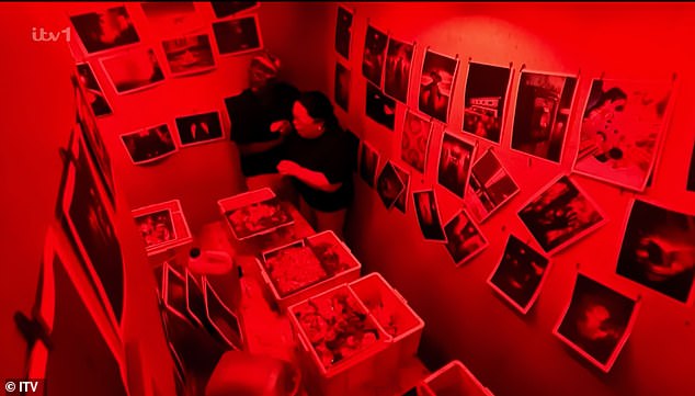 The Emmerdale actress, 49, joined Shona McGarty , Jack Osbourne and Eddie Kadi for the Dark Room challenge as they played to win a photo from home for each of the campmates