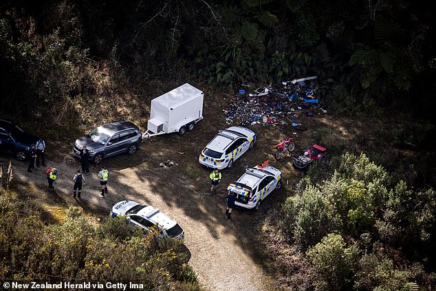 Various items were pictured at the site where the family hid out, including a quad bike, motor bike, tarpaulin, an air compressor and camping gear
